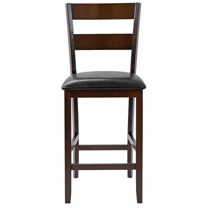 2-Pieces Upholstered Bar Stools Counter Height Chairs with PU Leather Cover, Brown Bar Stools at Gallery Canada