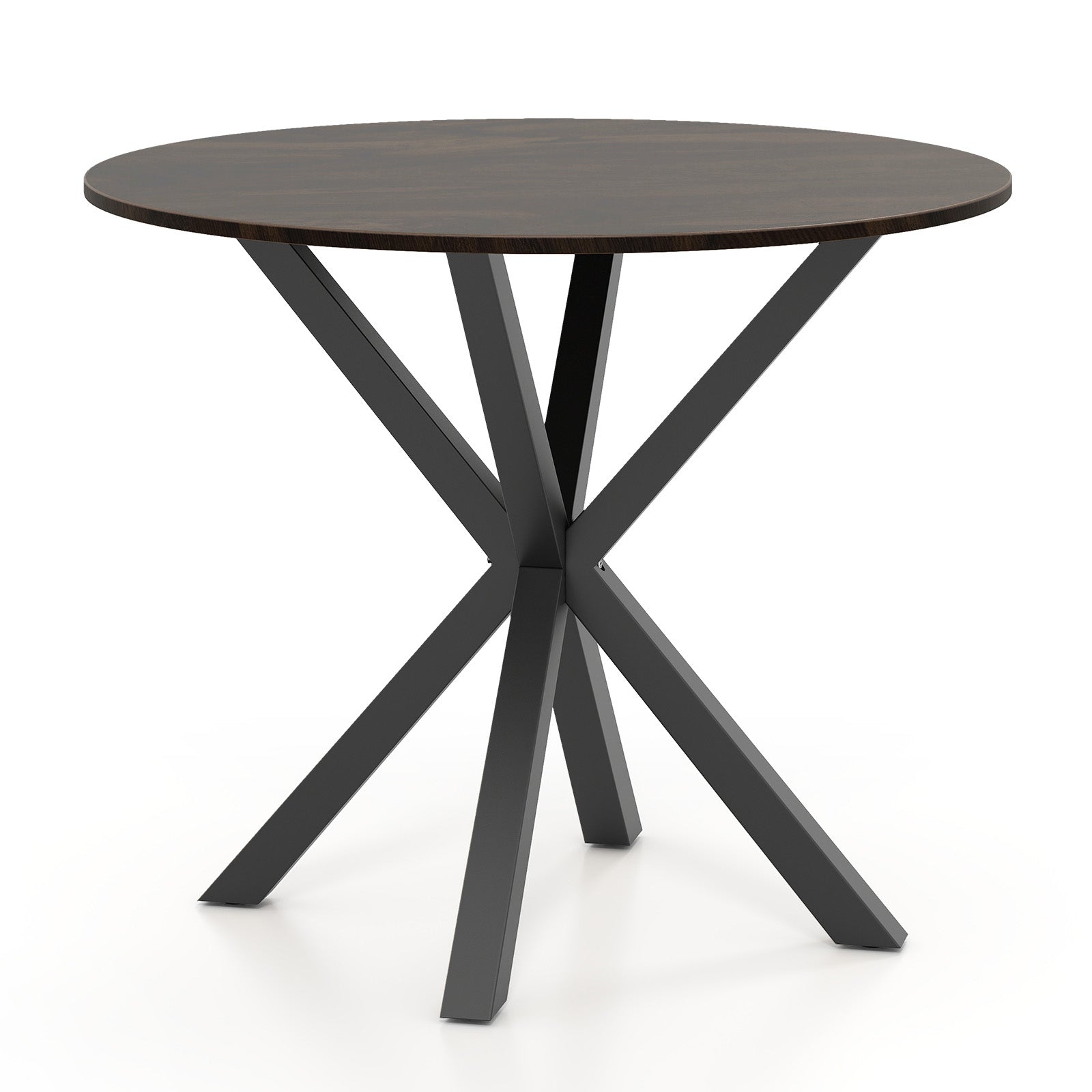 36 Inch Wood Dining Table, Pedestal Base, Seats 2-4, Brown Patio Dining Tables Brown at Gallery Canada