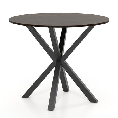 36 Inch Wood Dining Table, Pedestal Base, Seats 2-4, Brown Patio Dining Tables Brown at Gallery Canada