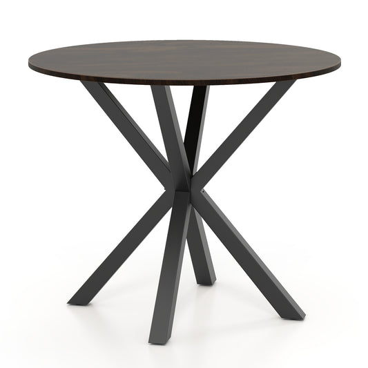 36 Inch Wood Dining Table, Pedestal Base, Seats 2-4, Brown Patio Dining Tables Brown at Gallery Canada