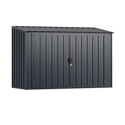 6.3 x 2.8 FT Metal Outdoor Storage Shed Rustproof Steel Tool Shed with Lockable Door, Gray