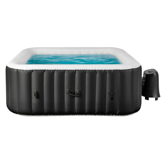 Rectangular Blowup Pool Hottub with 130 Air Jets for 4-6 Person, Black - Gallery Canada