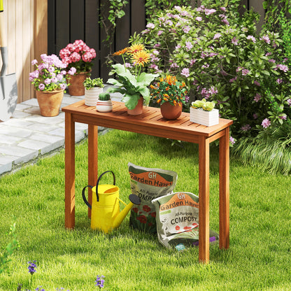 Wooden Plant Stand Outdoor Indoor Solid Wood Flower Pot Holder Display Shelf-M, Brown Plant Stands at Gallery Canada