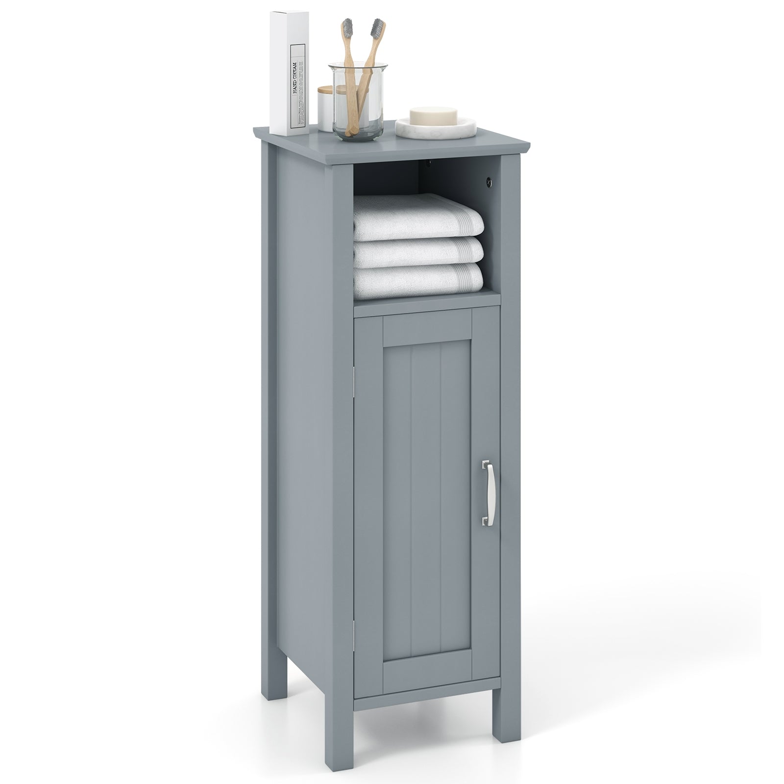 2-Tier Bathroom Storage Cabinet, Gray Floor Cabinets at Gallery Canada