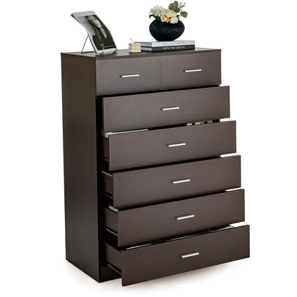 Wooden Chest of Drawers with Anti-toppling Device and Metal Handles, Espresso Cabinets & Chests at Gallery Canada