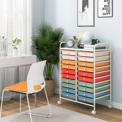 20 Drawers Rolling Storage Cart Studio Organizer, Deep Multicolor File Cabinets at Gallery Canada