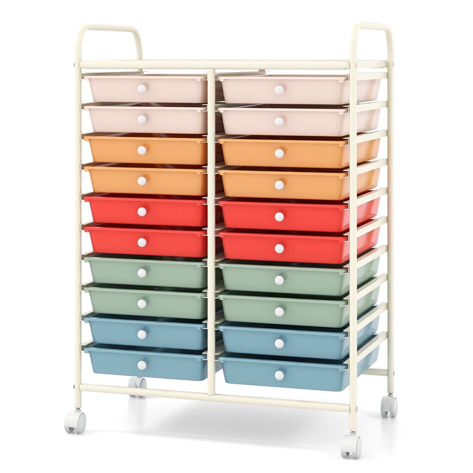 20 Drawers Rolling Storage Cart Studio Organizer, Deep Multicolor File Cabinets at Gallery Canada
