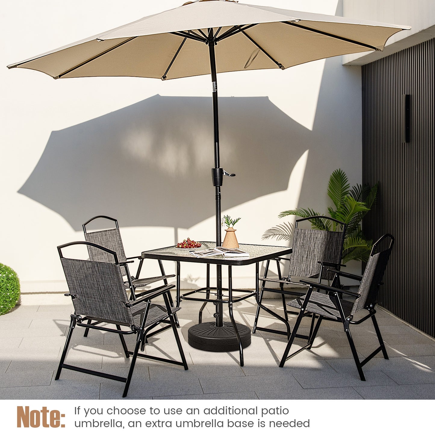 34 Inch Square Outdoor Dining Table, Tempered Glass, Black Patio Dining Tables at Gallery Canada
