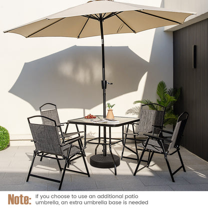 34 Inch Square Outdoor Dining Table, Tempered Glass, Black Patio Dining Tables at Gallery Canada