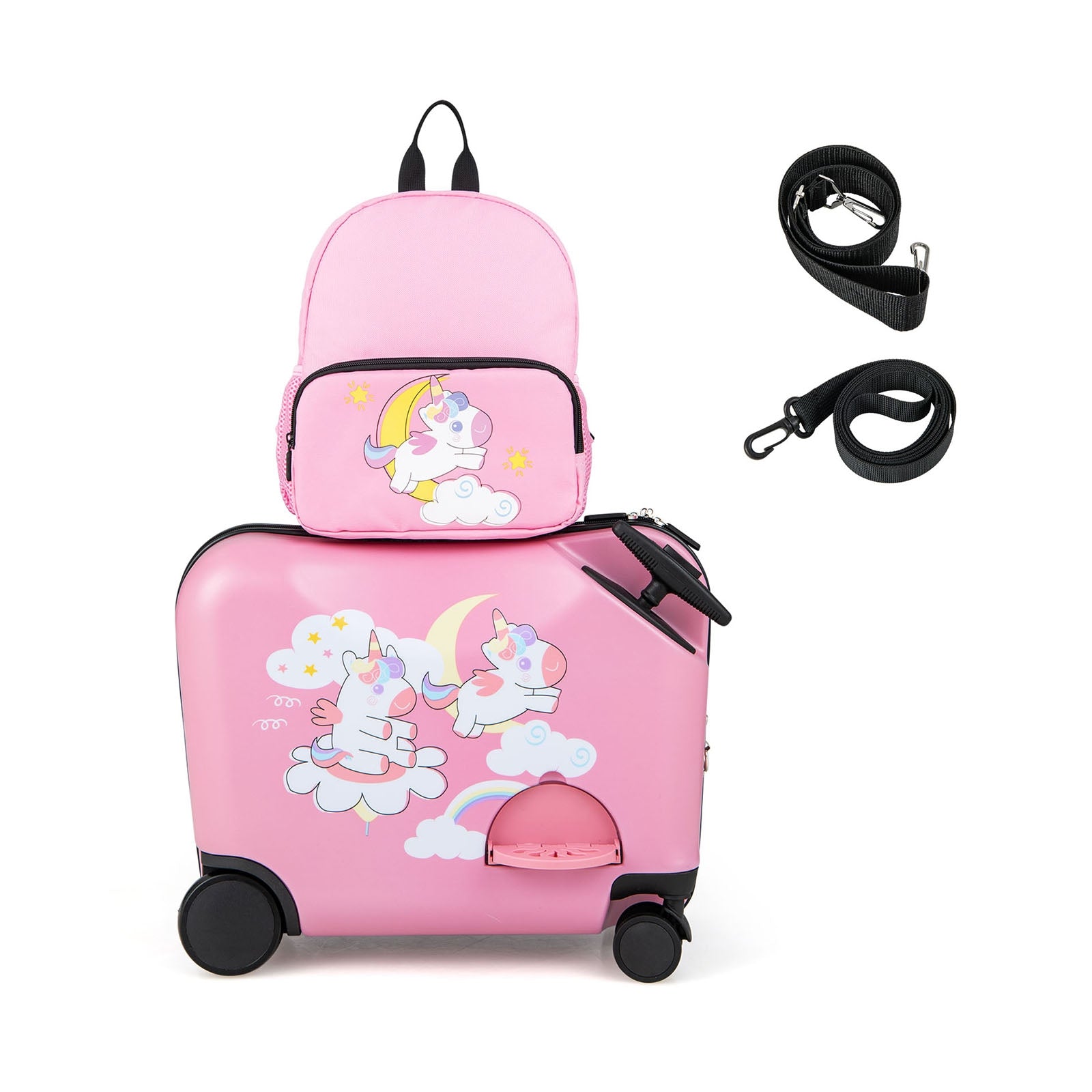 Kid Luggage Set, 2 Pieces, Spinner Wheels, Aluminum Handle, Pink Kids Luggage Pink at Gallery Canada