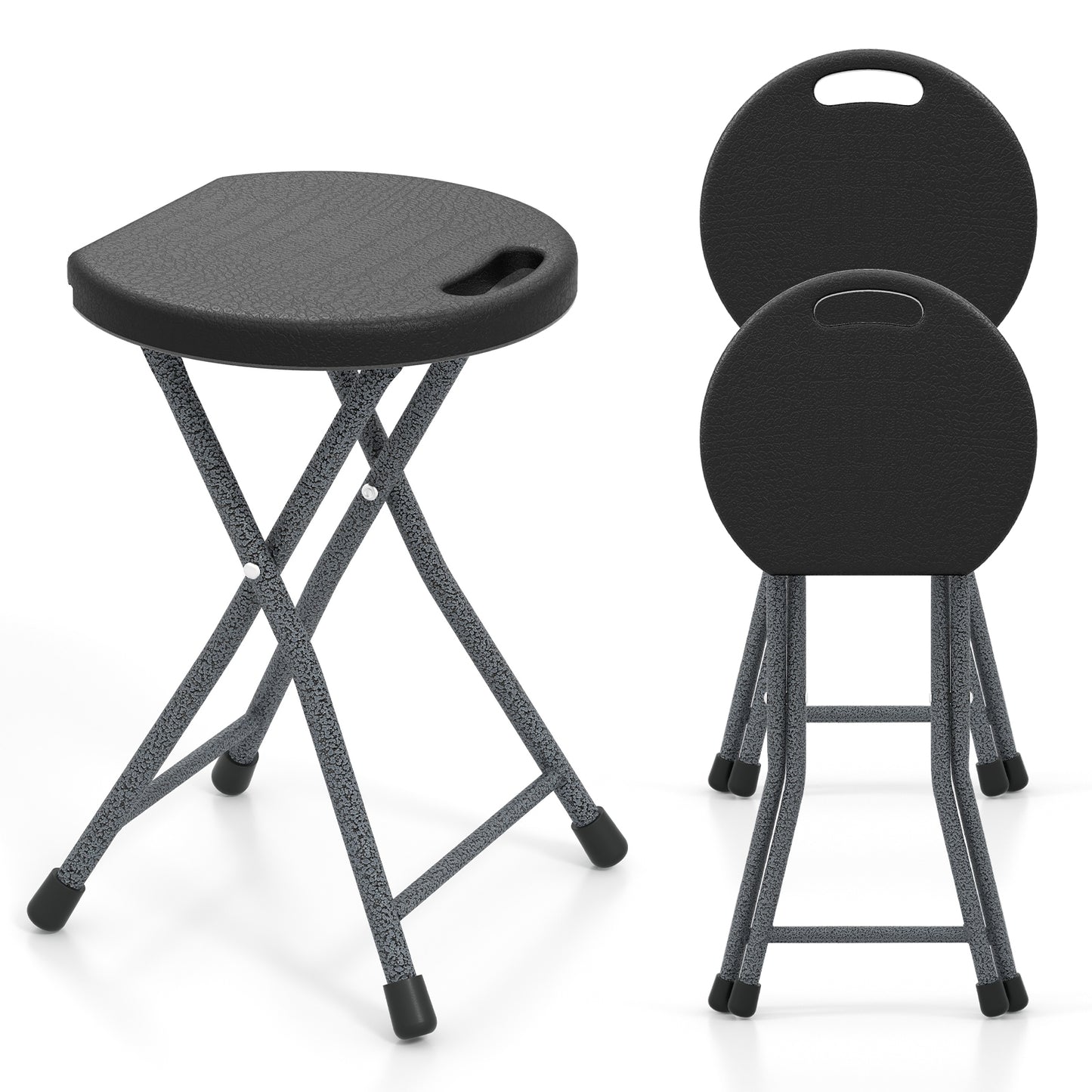 Folding Stool with Built-in Handle for Adults-2 Pieces Camping Furniture at Gallery Canada