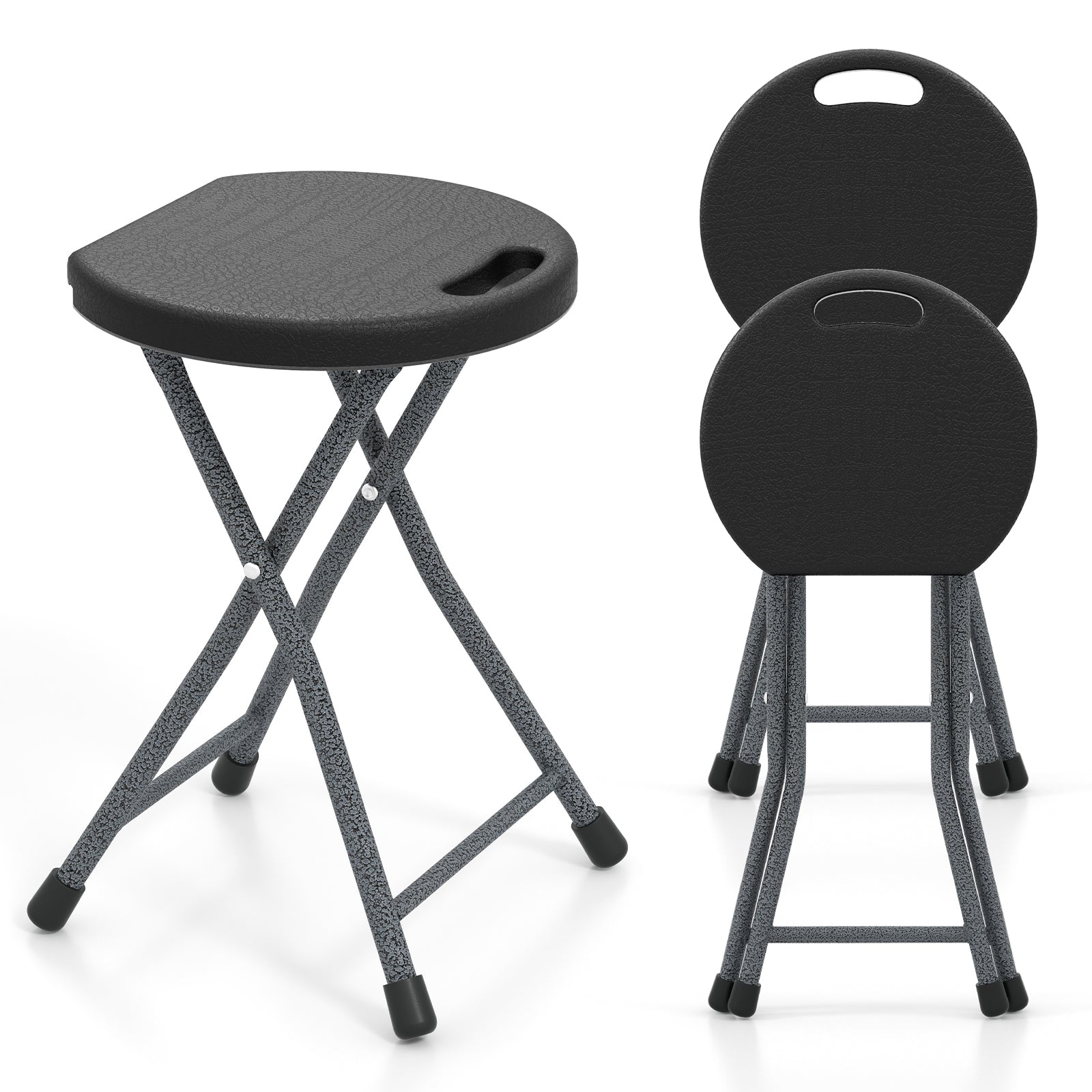 Folding Stool with Built-in Handle for Adults-2 Pieces Camping Furniture at Gallery Canada