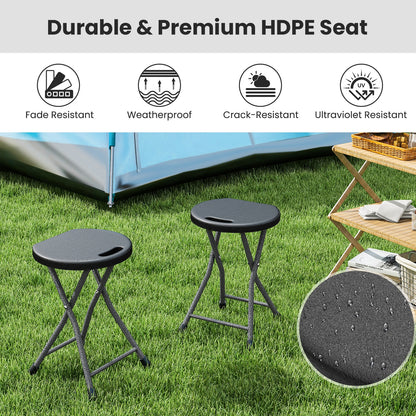 Folding Stool with Built-in Handle for Adults-2 Pieces Camping Furniture at Gallery Canada