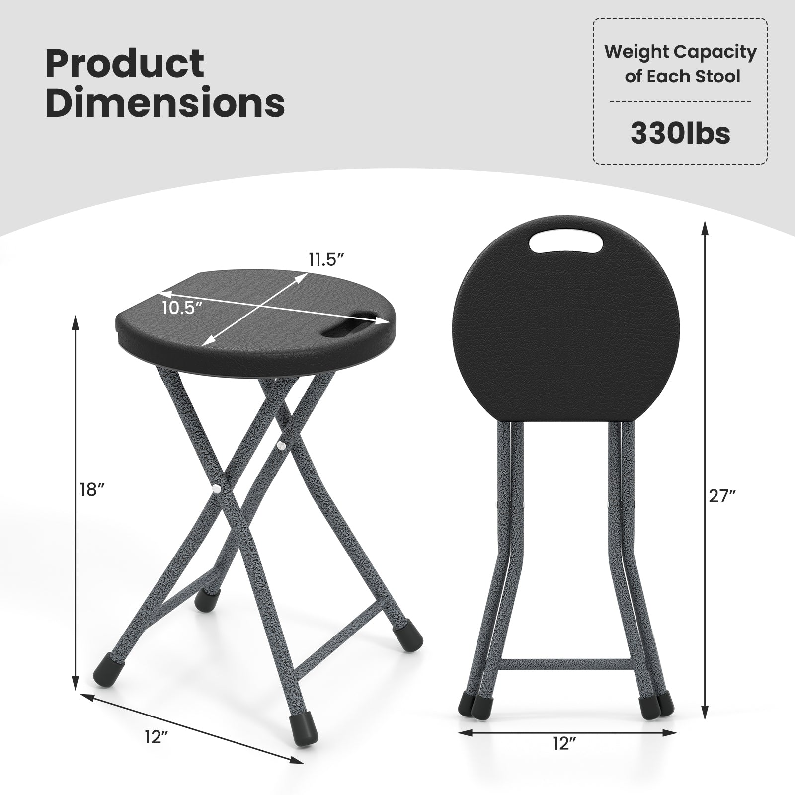 Folding Stool with Built-in Handle for Adults-1 Piece Camping Furniture at Gallery Canada