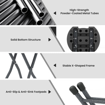 Folding Stool with Built-in Handle for Adults-1 Piece Camping Furniture at Gallery Canada