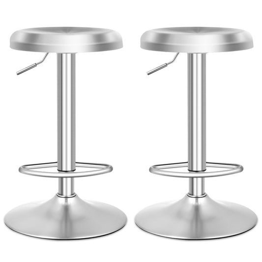 Modern Swivel Adjustable Height Bar Stool with Footrest-2 Pieces