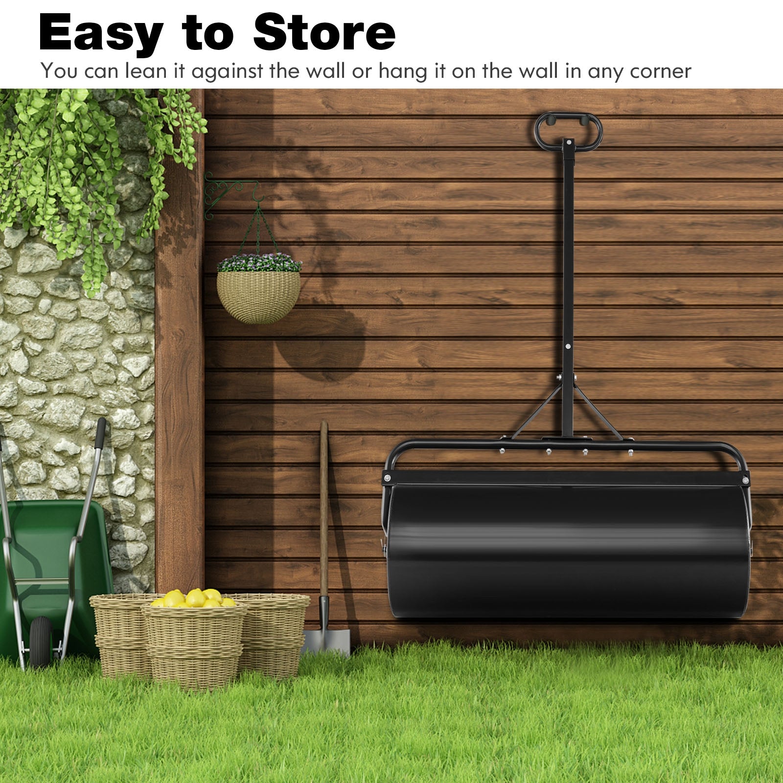 39 Inch Wide Push/Tow Lawn Roller, Black Lawn Care Tools at Gallery Canada