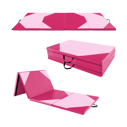 10' x 4' x 2" Folding Exercise Mat with Hook and Loop Fasteners, Gradient Pink Yoga & Gym Mats Gradient Pink at Gallery Canada
