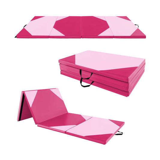 10' x 4' x 2" Folding Exercise Mat with Hook and Loop Fasteners, Gradient Pink Yoga & Gym Mats Gradient Pink at Gallery Canada