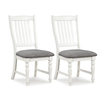Set of 2 Dining Chairs Kitchen Side Chair with Solid Wood Legs, White Dining Chairs White at Gallery Canada