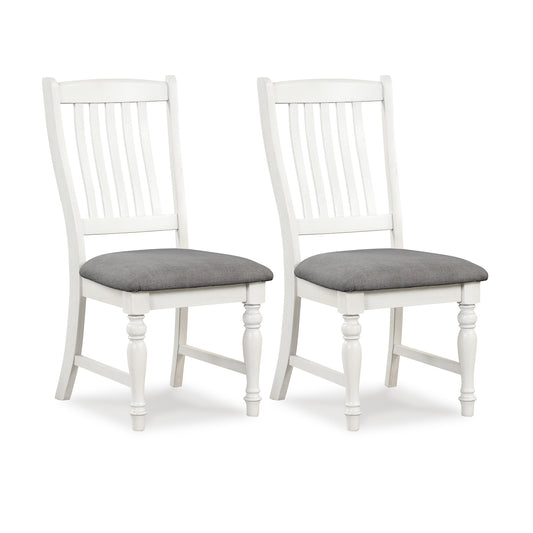 Set of 2 Dining Chairs Kitchen Side Chair with Solid Wood Legs, White Dining Chairs White at Gallery Canada