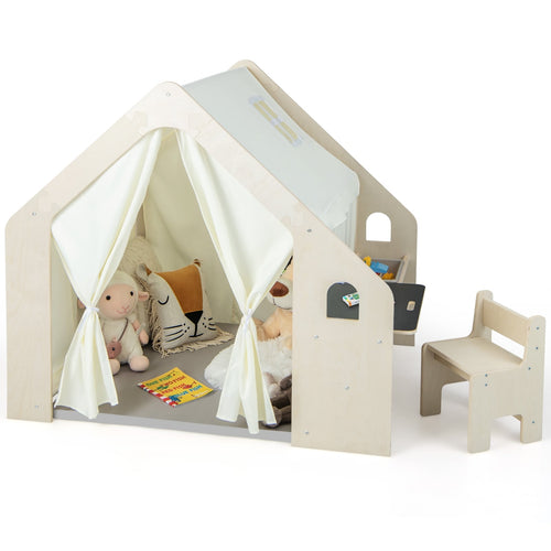 Montessori Playhouse With Storage, Floor Mat, 2-6 Years, Beige