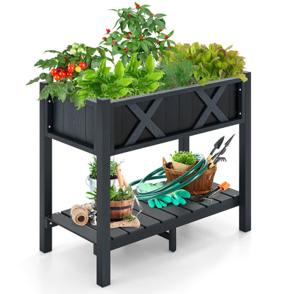 HIPS Raised Garden Bed Poly Wood Elevated Planter Box, Black Raised Garden Beds Black at Gallery Canada