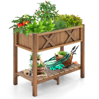 Raised Garden Bed, Elevated Planter Box, Poly Wood, Coffee Raised Garden Beds Coffee at Gallery Canada