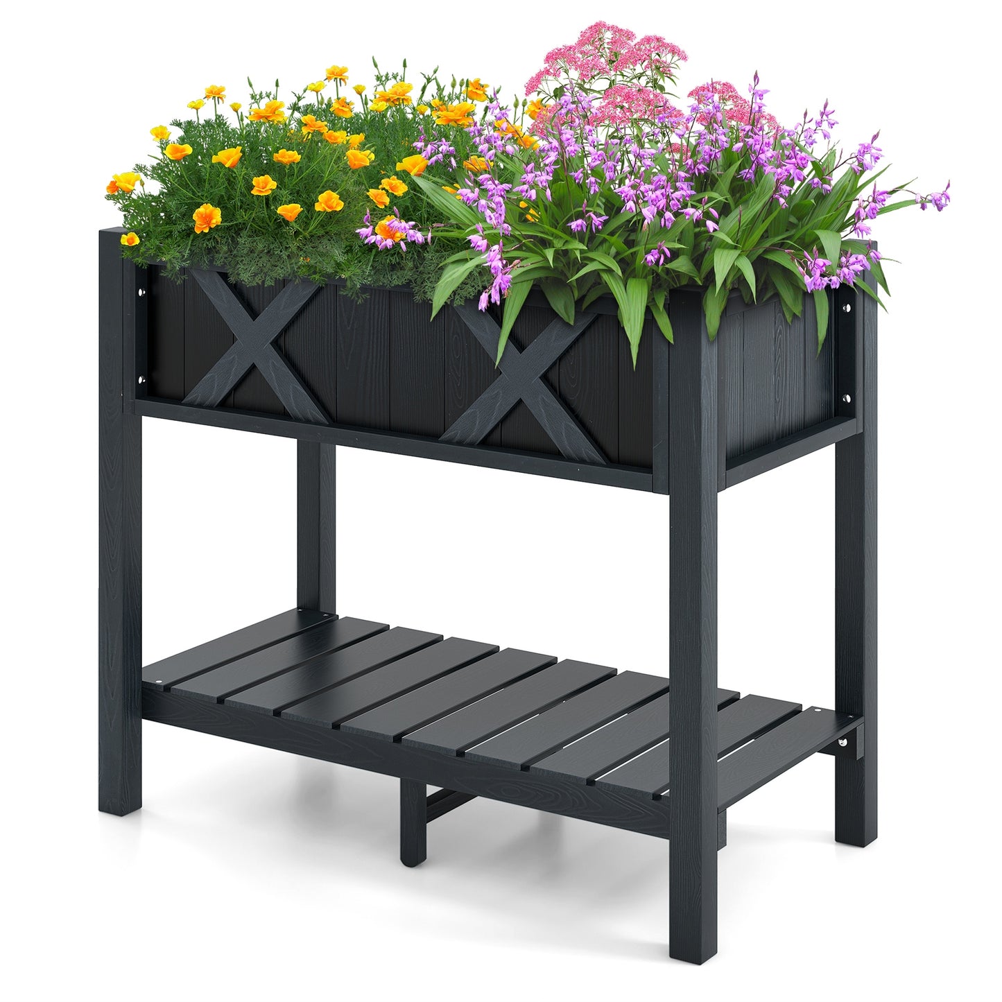 HIPS Raised Garden Bed Poly Wood Elevated Planter Box, Black Raised Garden Beds at Gallery Canada
