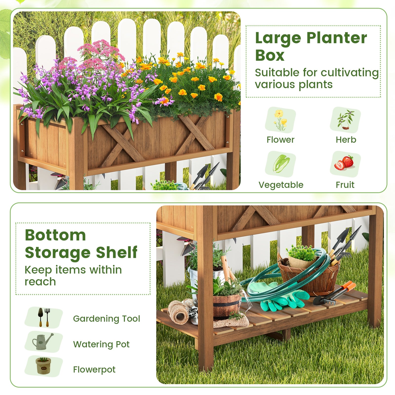 Raised Garden Bed, Elevated Planter Box, Poly Wood, Coffee Raised Garden Beds at Gallery Canada