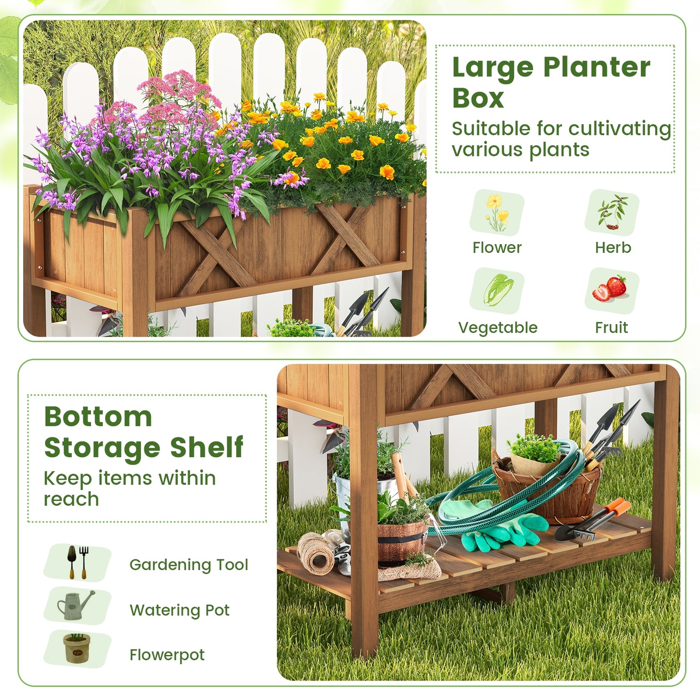 Raised Garden Bed, Elevated Planter Box, Poly Wood, Coffee Raised Garden Beds at Gallery Canada