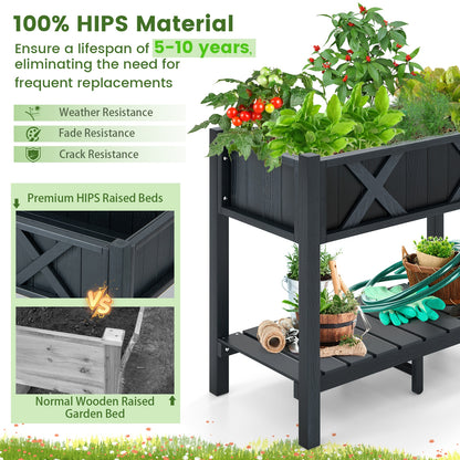 HIPS Raised Garden Bed Poly Wood Elevated Planter Box, Black Raised Garden Beds at Gallery Canada