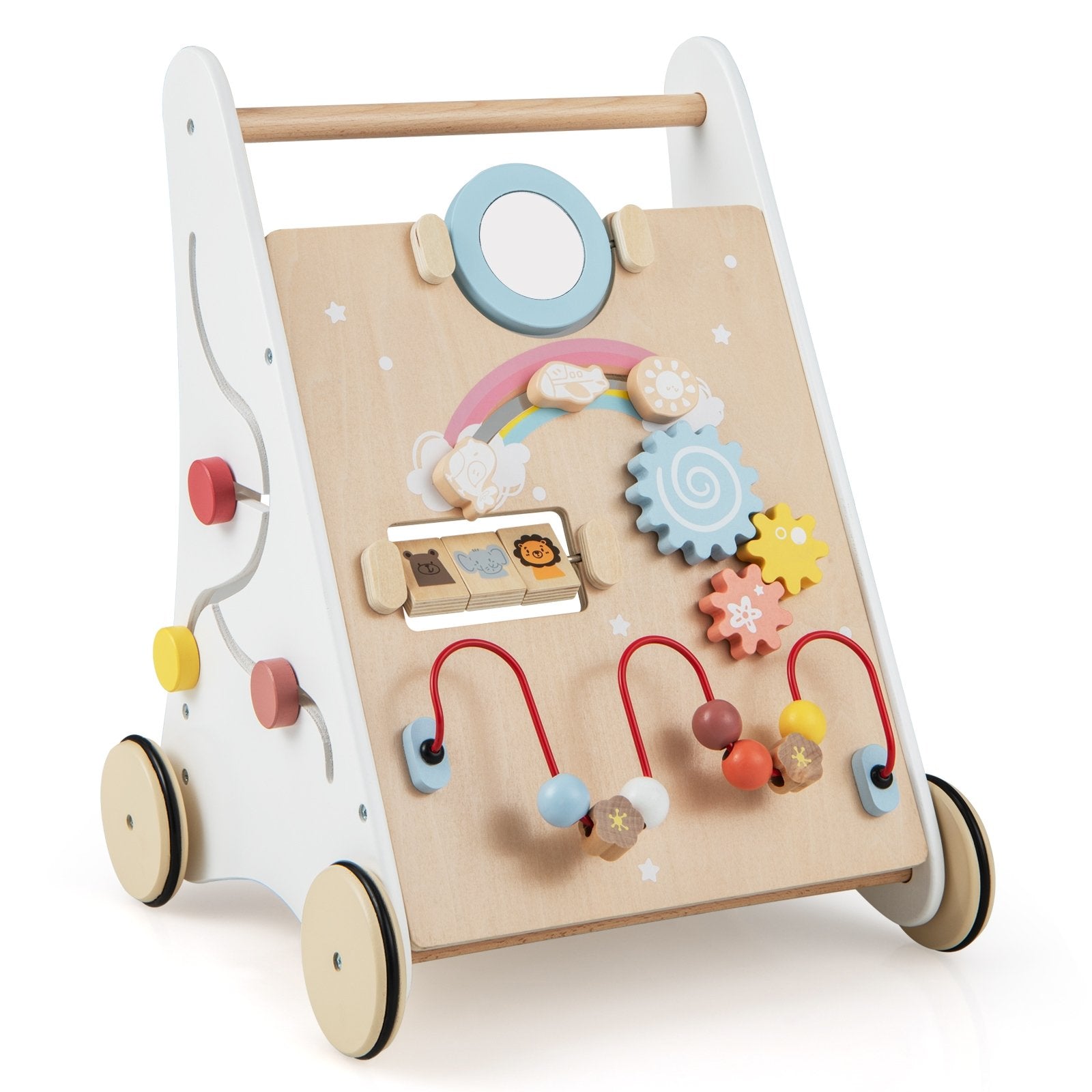 Wooden Baby Walker with Multiple Activities Center for Over 1 Year Old, White Baby Walkers White at Gallery Canada