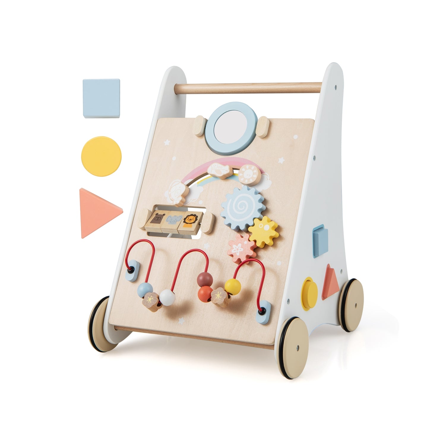 Wooden Baby Walker with Multiple Activities Center for Over 1 Year Old, White Baby Walkers at Gallery Canada