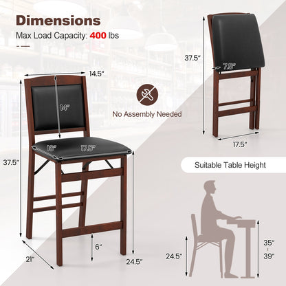 Folding Kitchen Island Stool Set, 2 Pack, Rubber Wood Legs, Brown Bar Stools at Gallery Canada