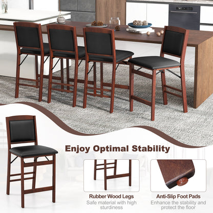 Folding Kitchen Island Stool Set, 2 Pack, Rubber Wood Legs, Brown Bar Stools at Gallery Canada