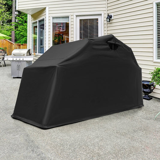 Outdoor Motorcycle Shelter Waterproof Motorbike Storage Tent with Cover, Black - Gallery Canada