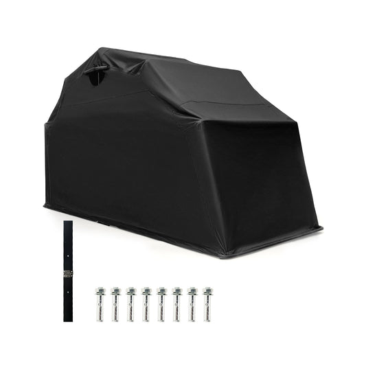 Outdoor Motorcycle Shelter Waterproof Motorbike Storage Tent with Cover, Black