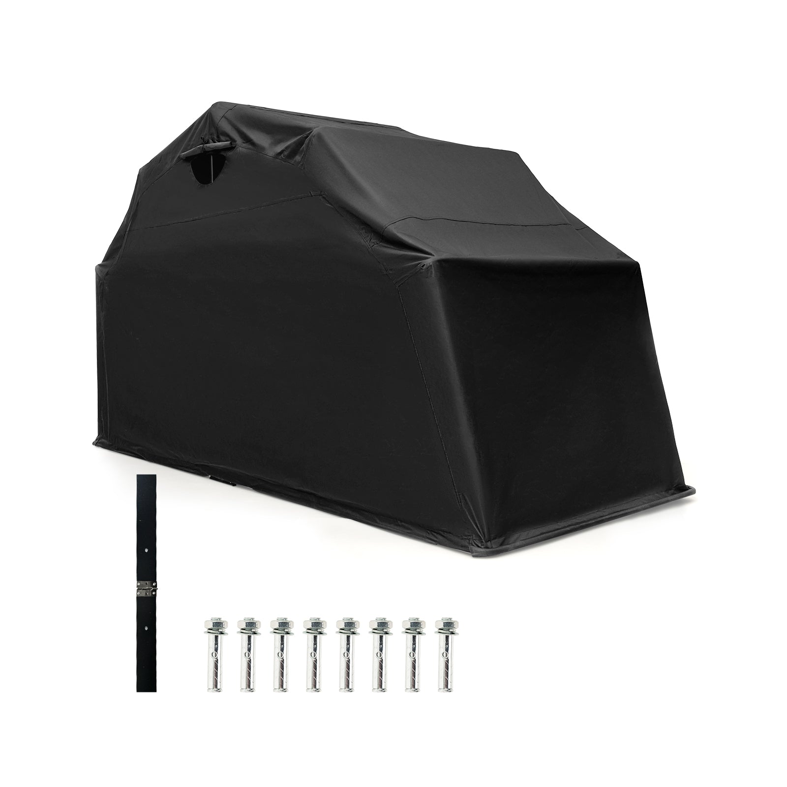 Outdoor Motorcycle Shelter Waterproof Motorbike Storage Tent with Cover, Black Carports Black at Gallery Canada