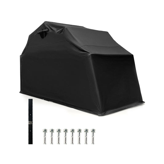 Outdoor Motorcycle Shelter Waterproof Motorbike Storage Tent with Cover, Black Carports Black at Gallery Canada