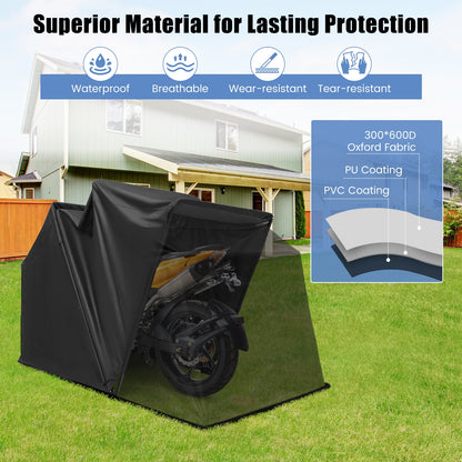 Outdoor Motorcycle Shelter Waterproof Motorbike Storage Tent with Cover, Black Carports at Gallery Canada