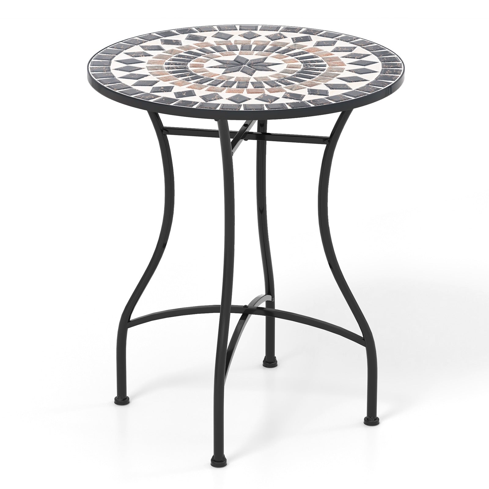 24 Inch Patio Bistro Table with Ceramic Tile Tabletop, Black Patio Dining Tables at Gallery Canada