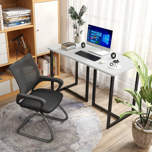 Modern Computer Desk 47 Inch Writing Study Table with Metal Frame - Gallery Canada
