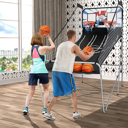 Indoor Double Electronic Basketball Game with 4 Balls, White Game Room at Gallery Canada