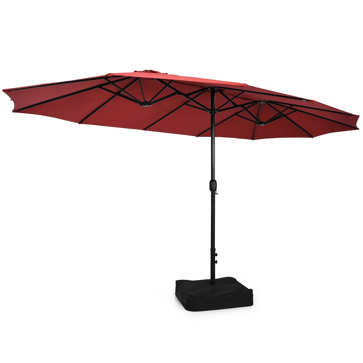9 Piece Outdoor Dining Set, 15 Ft Double-Sided Patio Umbrella, Red Patio Conversation Sets at Gallery Canada