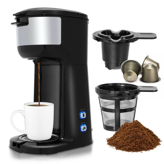 Portable Coffee Maker for Ground Coffee and Coffee Capsule, Black - Gallery Canada