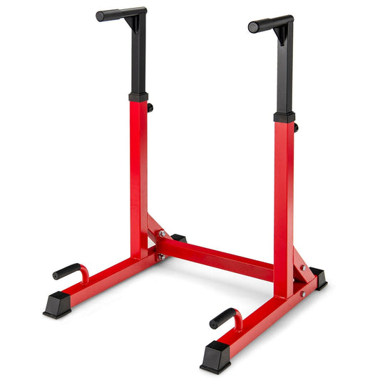 Adjustable Multi-function Dip-up Station for Power Training, Red - Gallery Canada