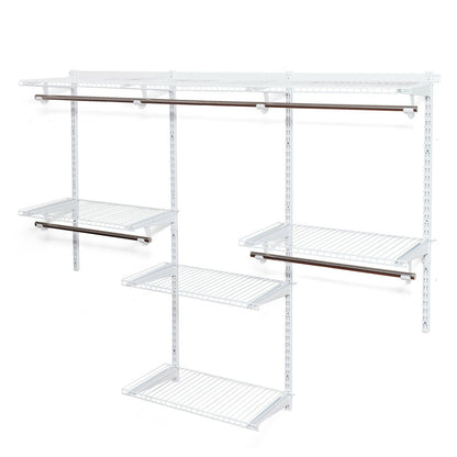 Adjustable Wall Mounted Closet Rack System With Shelf, White Clothing & Closet Storage White at Gallery Canada