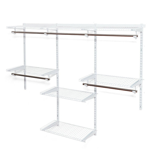 Adjustable Wall Mounted Closet Rack System With Shelf, White Clothing & Closet Storage White at Gallery Canada