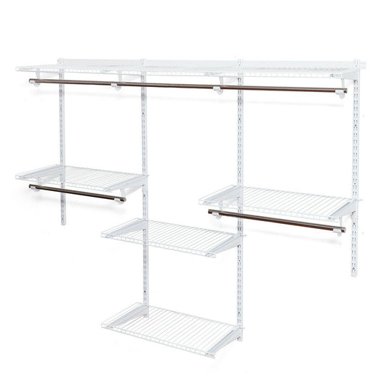 Adjustable Wall Mounted Closet Rack System with Shelf, White - Gallery Canada